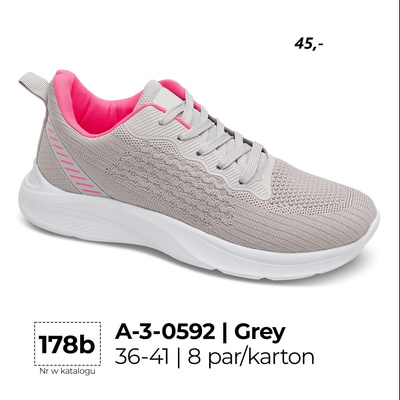 Buty sportowe damskie 3-0592.GREY (36/41,8par)