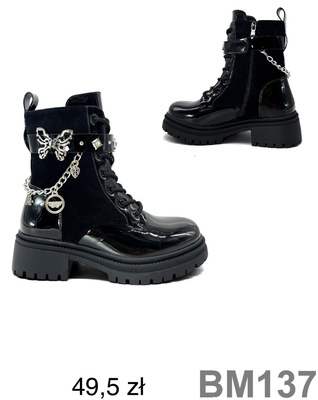 Botki damskie BM137.BLACK Ocieplane (36/41,12par)