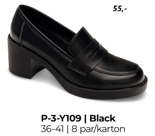 Czółenka damskie 3-Y109.BLACK (36/41,8par)