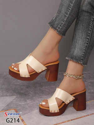 Klapki damskie G214.BEIGE (36/41,12par)