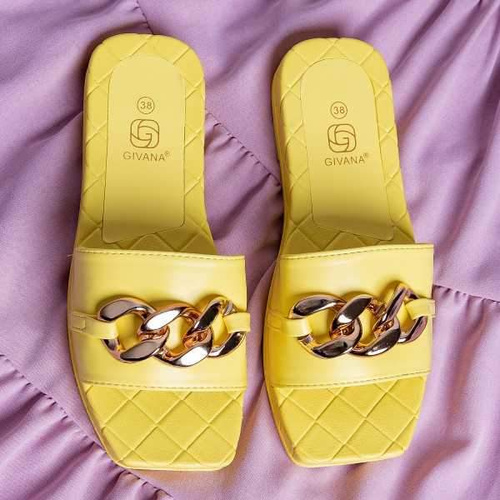 Klapki damskie 7ANN147.YELLOW (36/41,12par)