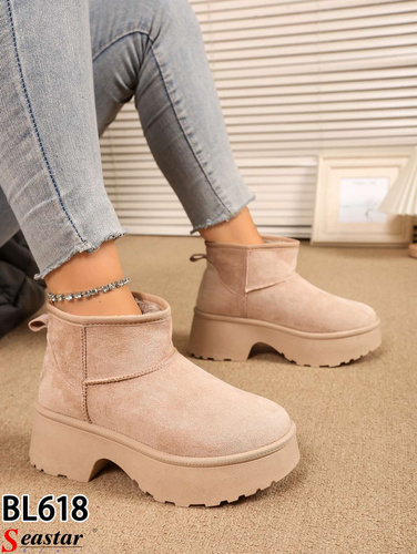 Botki damskie ocieplane BL618.KHAKI (36/41,12par)