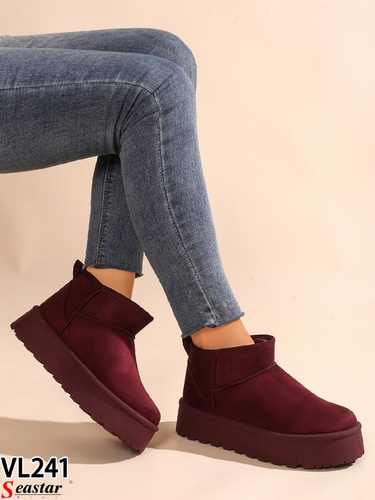 Botki damskie ocieplane 7AVL241.WINE (36/41,12par)