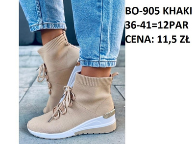 Buty sportowe damskie BO-905.KHAKI (36/41,12par)
