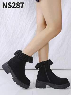 Botki damskie 7ANS287.BLACK Ocieplane (36/41,12par)