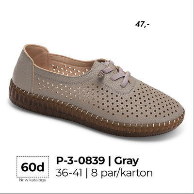 Półbuty damskie 3-0839.GREY (36/41,8par)