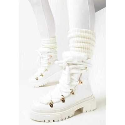 Botki damskie ocieplane 7AJJ53.WHITE  (36/41,12par)