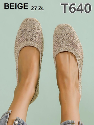 Balerinki damskie T640.BEIGE (36/41,12par)