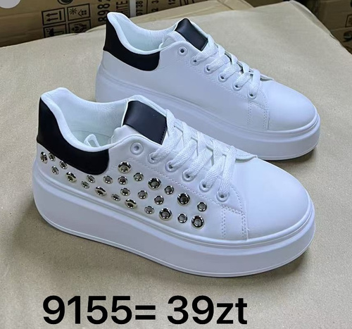 Buty sportowe damskie 9155.WHITE/BLACK (36/41,12par)