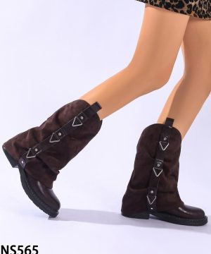 Botki damskie ocieplane  7ANS565.BROWN  (36/41,12par)