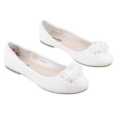 Balerinki dziewczęce 5AF31AC-3.WHITE (31/36,12par)
