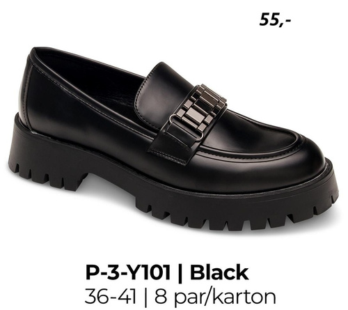 Półbuty damskie 3-Y101.BLACK (36/41,8par)