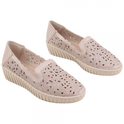 Balerinki damskie F42-2.BEIGE (36/41,12par)