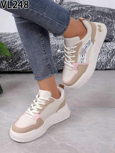 Buty sportowe damskie VL248.BEIGE/KHAKI (36/41,12par)