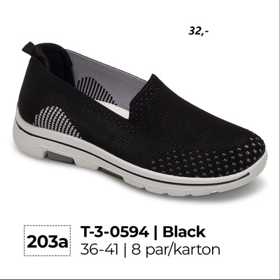 Trampki damskie 3-0594.BLACK (36/41,8par)