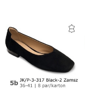 Balerinki damskie 7AP-3-317.BLACK-2 (36/41,8par)