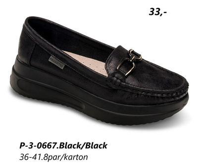 Półbuty damskie 3-0667.BLACK (36/41,8par)
