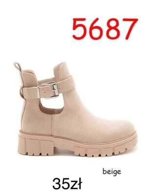 Botki damskie 7AHQ287.BEIGE (36/41,12par)