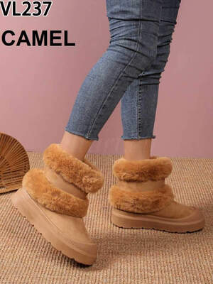 Botki damskie 7AVL237.CAMEL Ocieplany (36/41,12par)