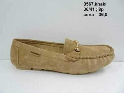 Mokasyny damskie 7A0567.KHAKI (36/41,8par)