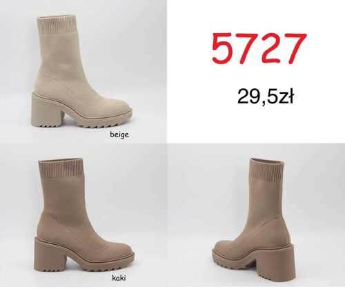 Botki damskie 7A5727.BEIGE, KHAKI (36/41,12par)