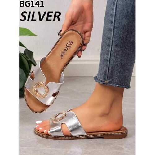 Klapki damskie  7ABG141.SILVER  (36/41,12par)