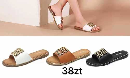 Klapki damskie 7ATH37.BLACK, WHITE (36/41,12par)